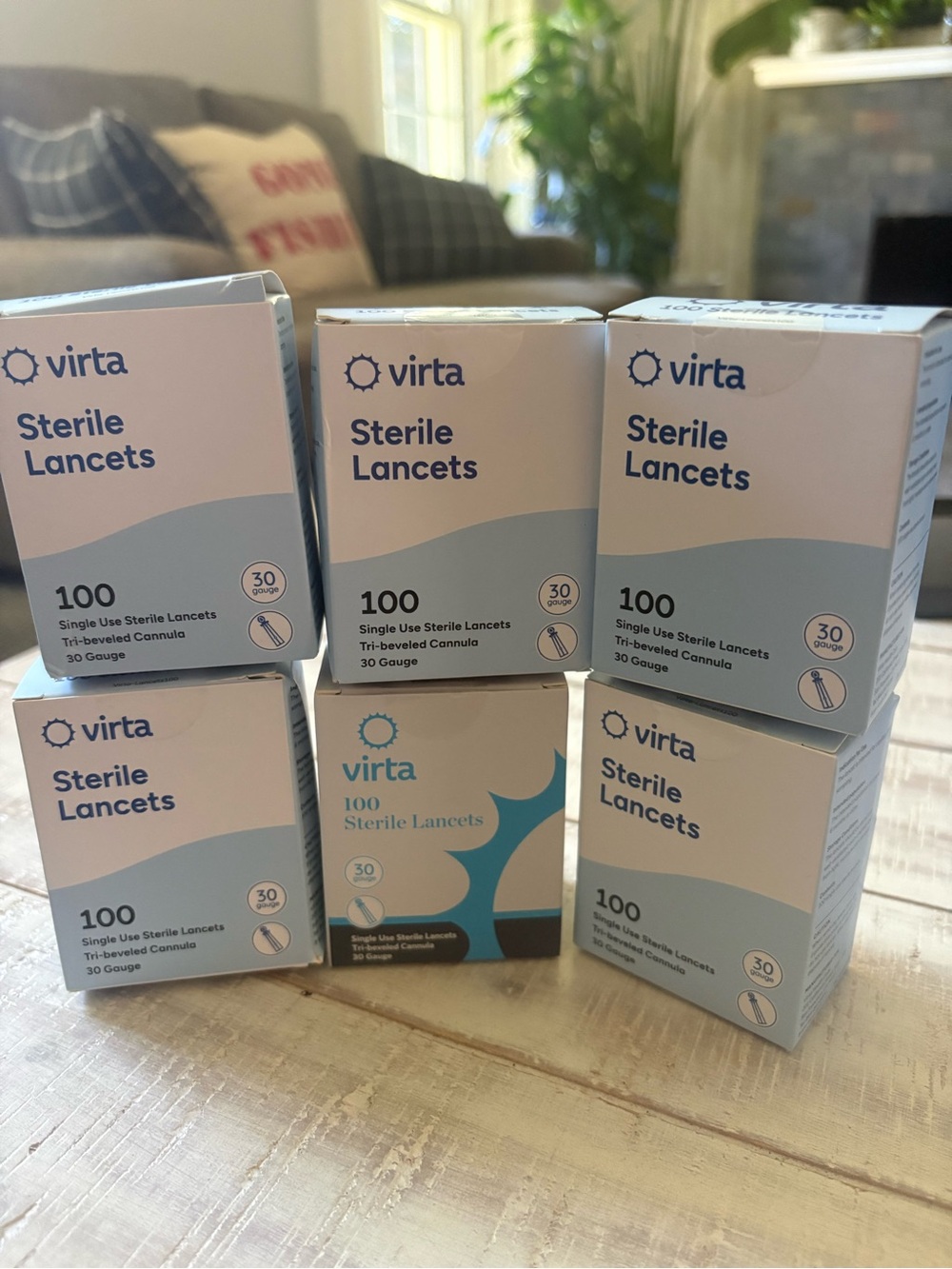 Sterile Lancets - Blue/White - 100 Count
